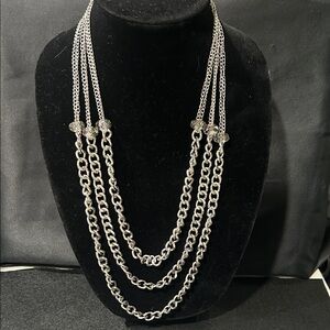 Chic Multi-Layer Silver Necklace